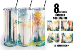 Watercolor Forests | Tumbler Sublimation Wrap Product Image 1