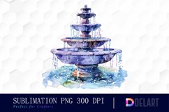 Fountain Watercolor Clipart Product Image 1