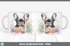 GorgeousWild Flowers French Bulldogs Mug Wrap design.
