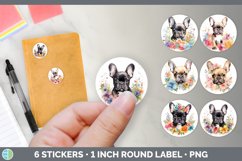 Bundle of six Wild Flowers French Bulldogs Stickers designs.