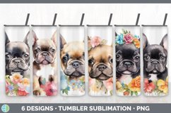 Bundle of six Wild Flowers French Bulldogs Tumbler designs.