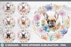 Bundle of six Wild Flowers French Bulldogs Wind Spinner designs.
