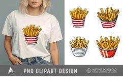 Watercolor French Fries Clipart , Fast Food Clipart Product Image 1