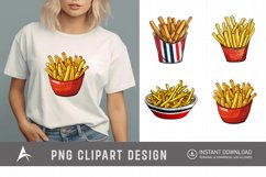 Watercolor French Fries Clipart , Fast Food Clipart Product Image 1