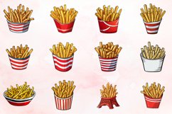 Watercolor French Fries Clipart Bundle Product Image 2