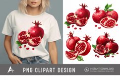 Watercolor Fresh pomegranate fruits Clipart Product Image 1