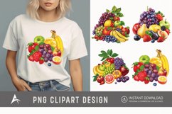 Watercolor Fruit Bunch Pile Clipart Product Image 1