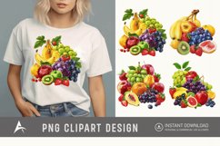 Watercolor Fruit Bunch Pile Clipart Product Image 1