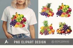 Watercolor Fruit Bunch Pile Clipart Product Image 1