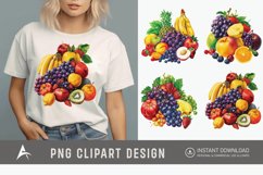 Watercolor Fruit Bunch Pile Clipart Product Image 1
