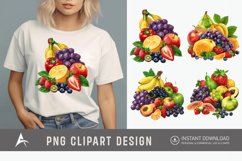 Watercolor Fruit Bunch Pile Clipart Product Image 1