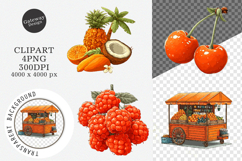 Watercolor Fruit Clipart, Watercolor Fruit PNG Product Image 1