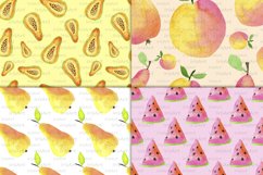 Colorful Watercolor Fruits - Clipart &amp; Seamless Patterns Product Image 16