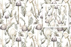 Watercolor Mushrooms Seamless Pattern set Product Image 2