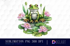 Funny and Cute Frog Sublimation PNG Clipart Product Image 1