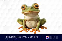 Funny and Cute Frog Watercolor Clipart Product Image 1