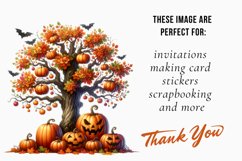 watercolor halloween tree clipart, tree sublimation Product Image 2