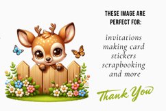 Watercolor Funny Animal on Fence Clipart Bundle Product Image 2