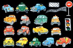 Watercolor funny cars clipart. Cute transport clipart Product Image 3