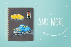 Watercolor funny cars clipart. Cute transport clipart Product Image 4