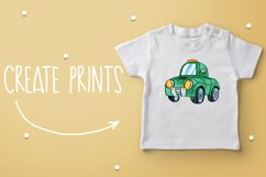 Watercolor funny cars clipart. Cute transport clipart Product Image 5