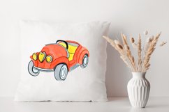 Watercolor funny cars clipart. Cute transport clipart Product Image 6