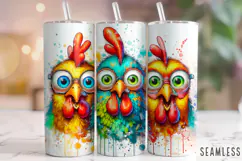 Funny Chickens Tumbler Wrap, Rooster Tumbler, Sarcastic PNG Product Image 1