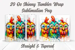 Funny Chickens Tumbler Wrap, Rooster Tumbler, Sarcastic PNG Product Image 2