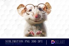 Funny Cute Rat Watercolor Clipart Product Image 1