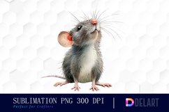 Funny Cute Rat Watercolor Clipart Product Image 1