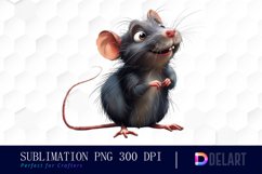 Funny Cute Rat Sublimation PNG Clipart Product Image 1
