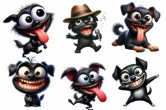 Watercolor Funny Dog Clipart - Cute Dog Product Image 2