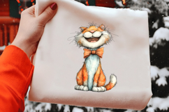 Watercolor Funny Easter Cat Clipart Product Image 2