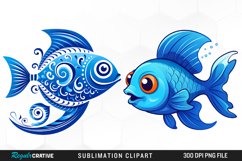 Watercolor Funny Fish Set Clipart Product Image 1