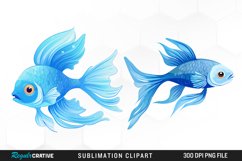 Watercolor Funny Fish Set Clipart Product Image 1