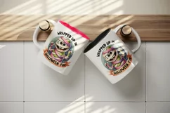Watercolor funny mummy bandages Wrapped up in Halloween fun quote print 20 oz tumbler skinny mug wrap clipart t-shirt sublimation printable design
