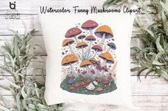 Watercolor Funny Mushrooms clipart, Mug Sublimation Design Product Image 10
