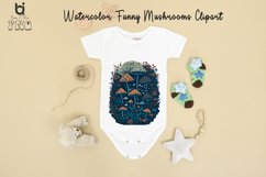 Watercolor Funny Mushrooms clipart, Mug Sublimation Design Product Image 12