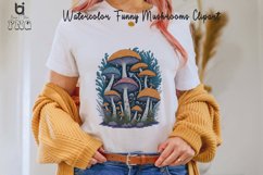 Watercolor Funny Mushrooms clipart, Mug Sublimation Design Product Image 2