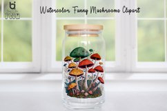 Watercolor Funny Mushrooms clipart, Mug Sublimation Design Product Image 5