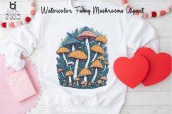 Watercolor Funny Mushrooms clipart, Mug Sublimation Design Product Image 6