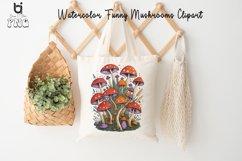 Watercolor Funny Mushrooms clipart, Mug Sublimation Design Product Image 8