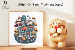 Watercolor Funny Mushrooms clipart, Mug Sublimation Design Product Image 9