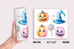 Watercolor Funny Pumpkins Tumbler Wrap Sublimation Design Product Image 2