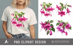 Watercolor Fuchsia Clipart Product Image 1