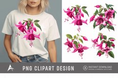 Watercolor Fuchsia Clipart Product Image 1