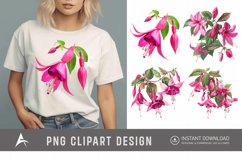 Watercolor Fuchsia Clipart Product Image 1