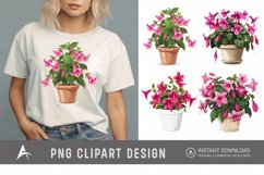Watercolor Fuchsia Flowers in Pots Clipart Product Image 1