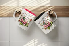 Watercolor garden flowers butterflies fairy Big Dream motivational quote print tumbler skinny mug wrap clipart t-shirt sublimation printable design
