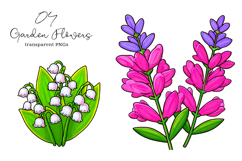 Watercolor Garden Flowers Clipart, Garden Flowers PNG Product Image 1